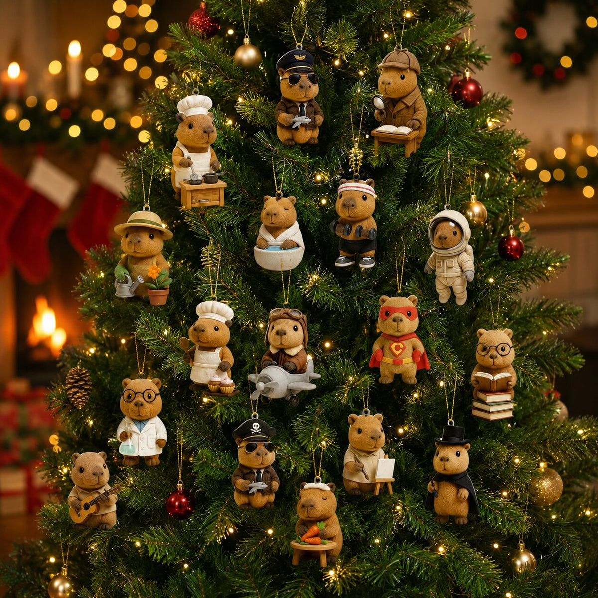 Capybara-Adventskalender 24 Tage Weihnachtsüberraschung für Kinder Tiermotiv Countdown-Kalender Weihnachtsgeschenk Dekoration | Sansoti
