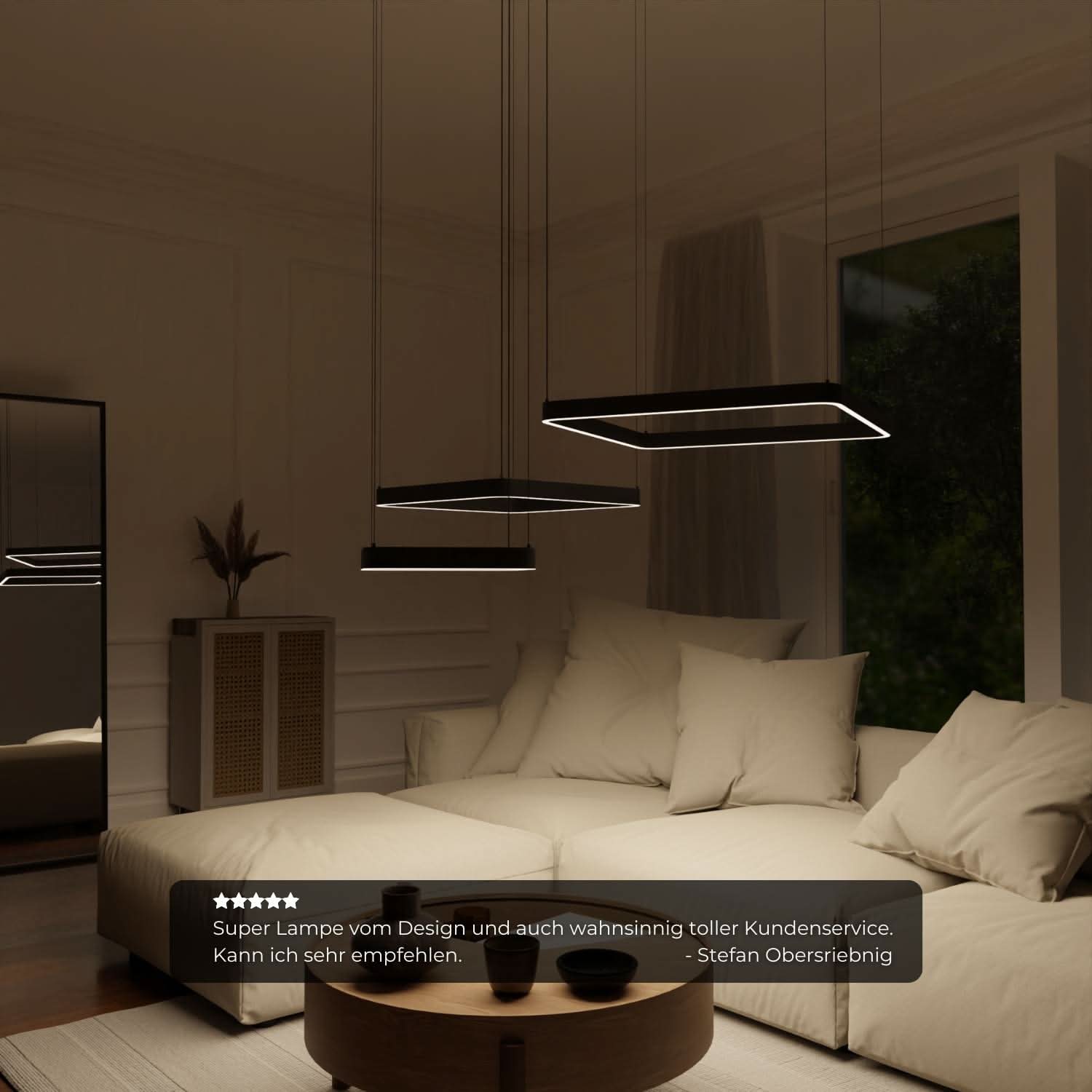 Suspension design moderne avec formes carrées flottantes – Levora