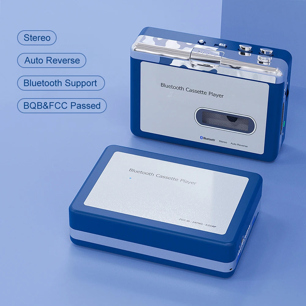 Draagbare Cassettespeler met Bluetooth en Auto-Reverse Functie voor Nostalgische Retro Muziekbeleving | Sansoti