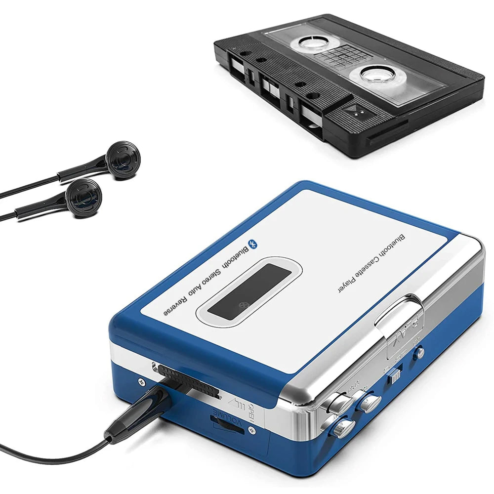 Draagbare Cassettespeler met Bluetooth en Auto-Reverse Functie voor Nostalgische Retro Muziekbeleving | Sansoti