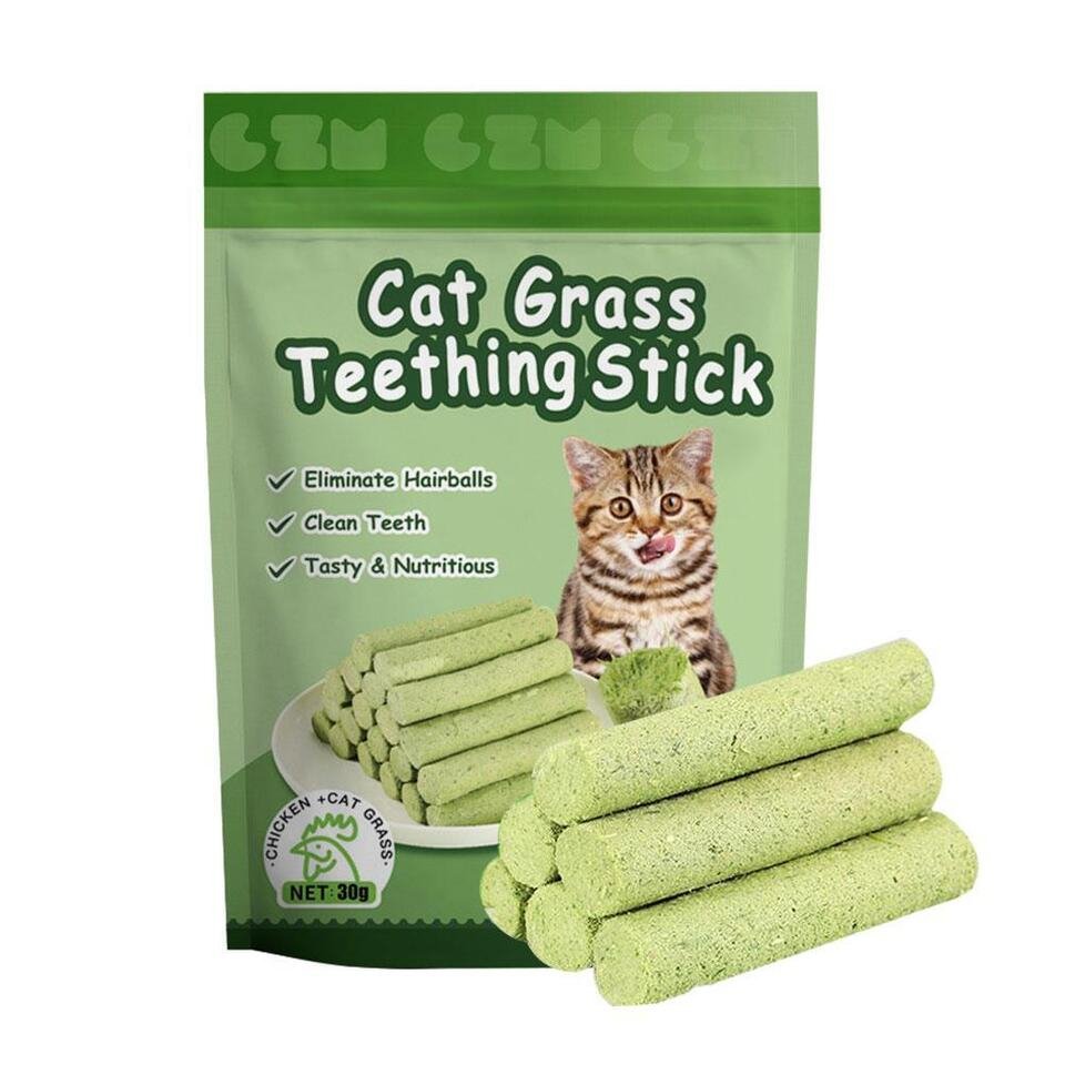 Natuurlijk Kattengras Kauwstick voor Gebit & Spijsvertering 6 Stuks Katten Speelgoed Tandverzorging Snack | Sansoti