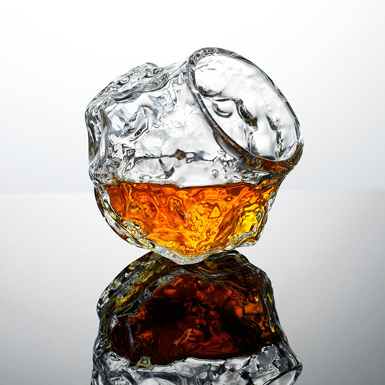Japans Whiskyglas Handgemaakt Hittebestendig Glas 380ml Meteoor Design voor Premium Whisky Sake Cocktails Spiritualiën Luxe Drinkglas met Houten Kist Geschenkverpakking | Sansoti