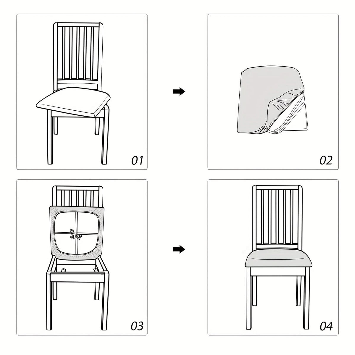 Elastischer Stuhlbezug mit weichem Stretch für Esszimmerstühle in modernen Farben, beige, grau, abnehmbar und waschbar | Sansoti