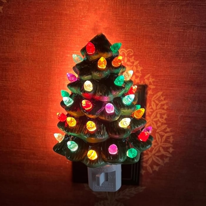 Decoratieve Verlichte Kerstboom Nachtlamp Warmwit LED Sfeerverlichting Hars voor Kerstdecoratie Slaapkamer Woonkamer | Sansoti