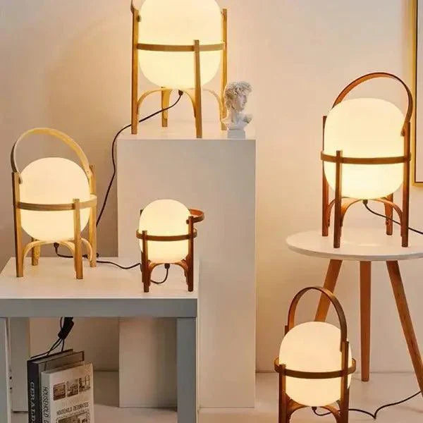 Tischlampe Holz Opalglas Natur 3 Größen Wohnzimmer Schlafzimmer Stimmungslicht Stehlampe Japandi Skandinavisch | Restfield