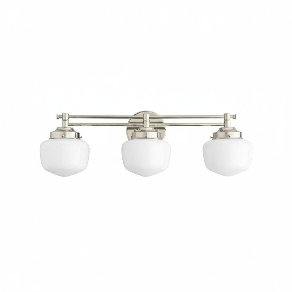 Globe Wandlamp Klassieke Badkamer Schoolhouse Verlichting Mat Opaal Glas voor Spiegel en Wastafel | Sansoti