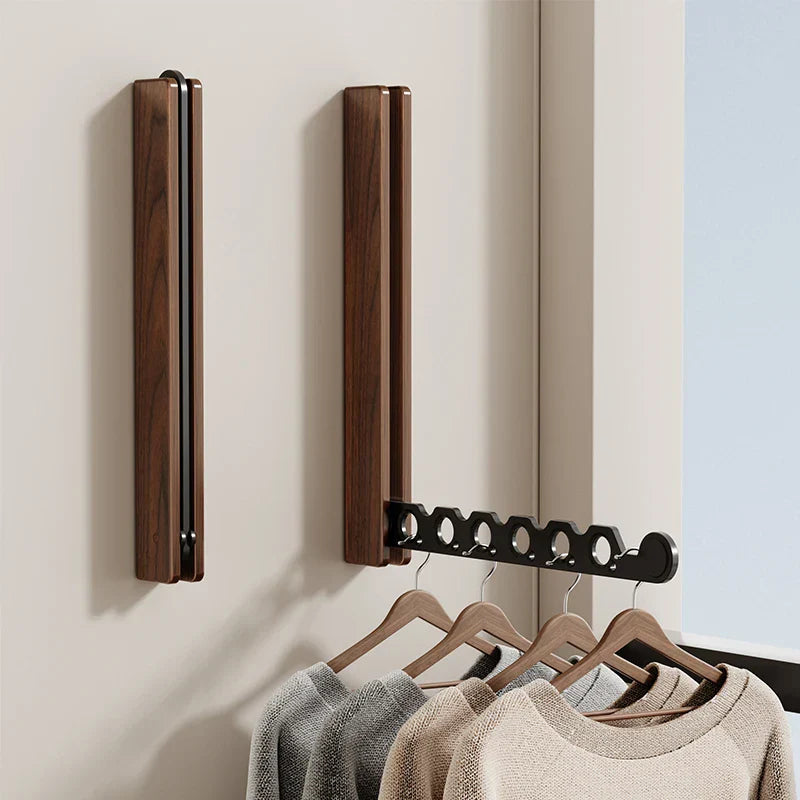 Inklapbare Houten Wandkapstok Ruimtebesparend Design 31,5×27 cm Zwart Wit Flur Slaapkamer Gästezimmer | Sansoti