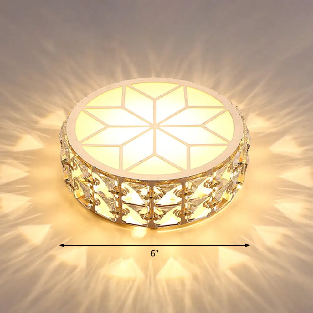 Runde Kristall-Deckenleuchte LED Einbauleuchte Champagnergold 15–20 cm Flur Diele Schlafzimmer moderne Luxusbeleuchtung | Sansoti