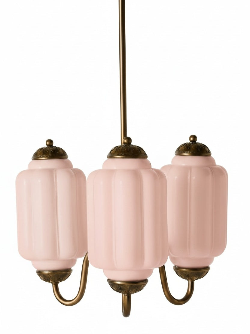 Melkglazen Kroonluchter Vintage Afwerking Tijdloze Elegantie Klassieke Verlichting voor Eetkamer Woonkamer | Sansoti