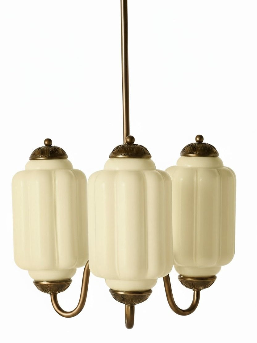 Melkglazen Kroonluchter Vintage Afwerking Tijdloze Elegantie Klassieke Verlichting voor Eetkamer Woonkamer | Sansoti
