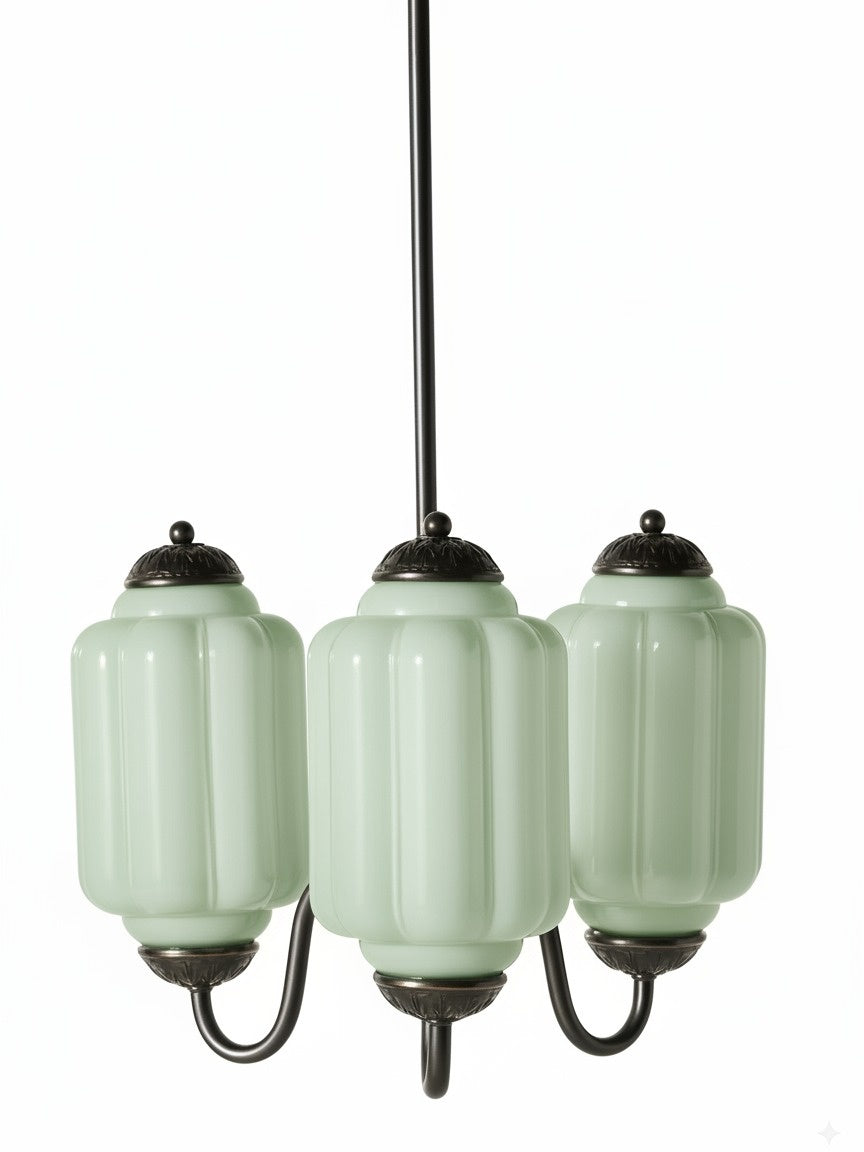 Melkglazen Kroonluchter Vintage Afwerking Tijdloze Elegantie Klassieke Verlichting voor Eetkamer Woonkamer | Sansoti