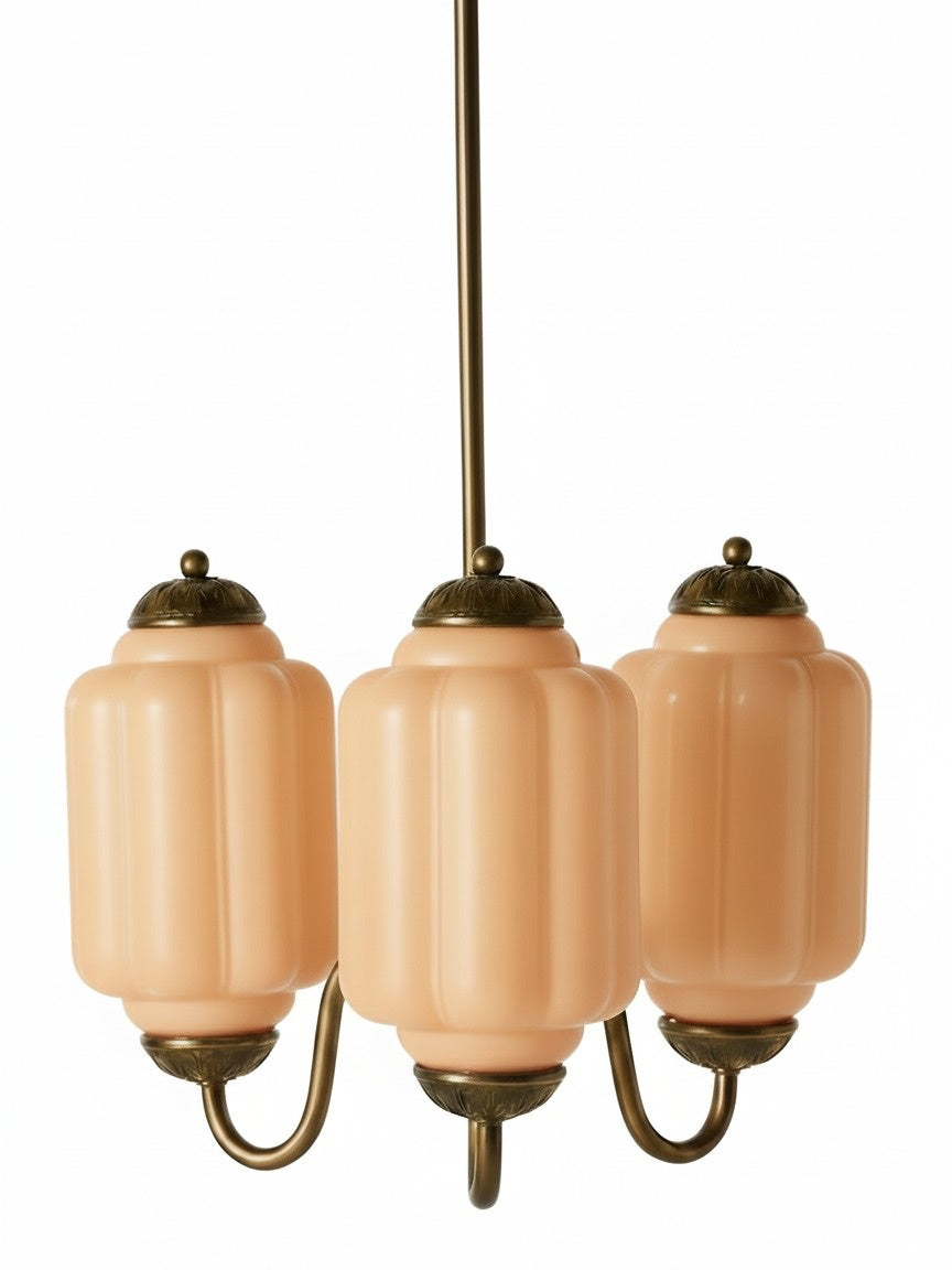 Melkglazen Kroonluchter Vintage Afwerking Tijdloze Elegantie Klassieke Verlichting voor Eetkamer Woonkamer | Sansoti