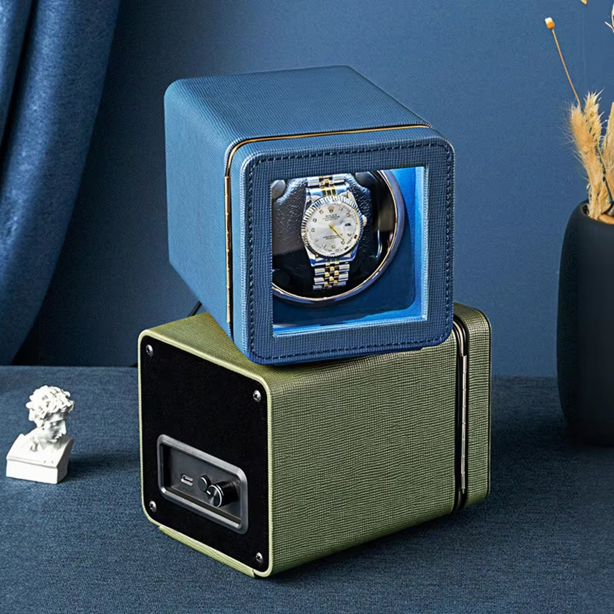 Automatic Watch Winder Box with Five Rotation Programs LED Lighting Watch Winder Luxury Display | Sansoti