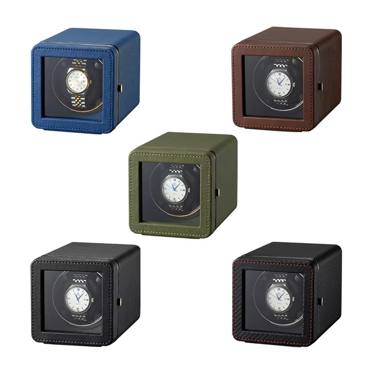Automatic Watch Winder Box with Five Rotation Programs LED Lighting Watch Winder Luxury Display | Sansoti