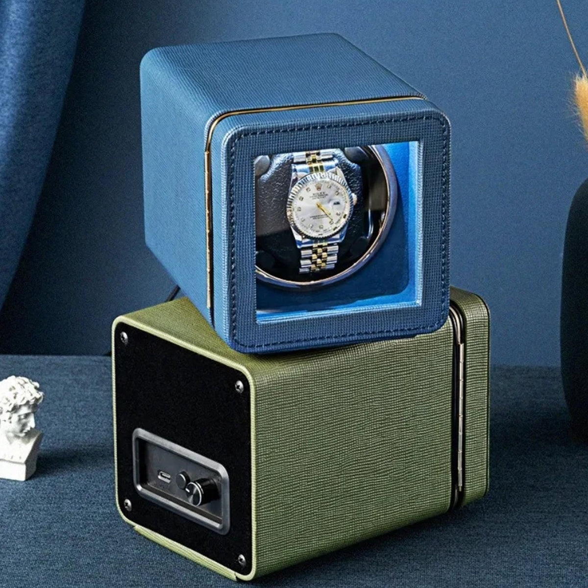 Automatic Watch Winder Box with Five Rotation Programs LED Lighting Watch Winder Luxury Display | Sansoti