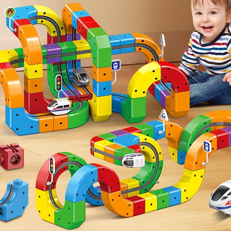 Magnetisch Treinbaan Bouwset 3D STEM Educatief Speelgoed Creatief Constructieset voor Kinderen Ontwikkelend | Sansoti