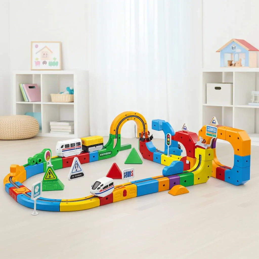 Magnetisch Treinbaan Bouwset 3D STEM Educatief Speelgoed Creatief Constructieset voor Kinderen Ontwikkelend | Sansoti