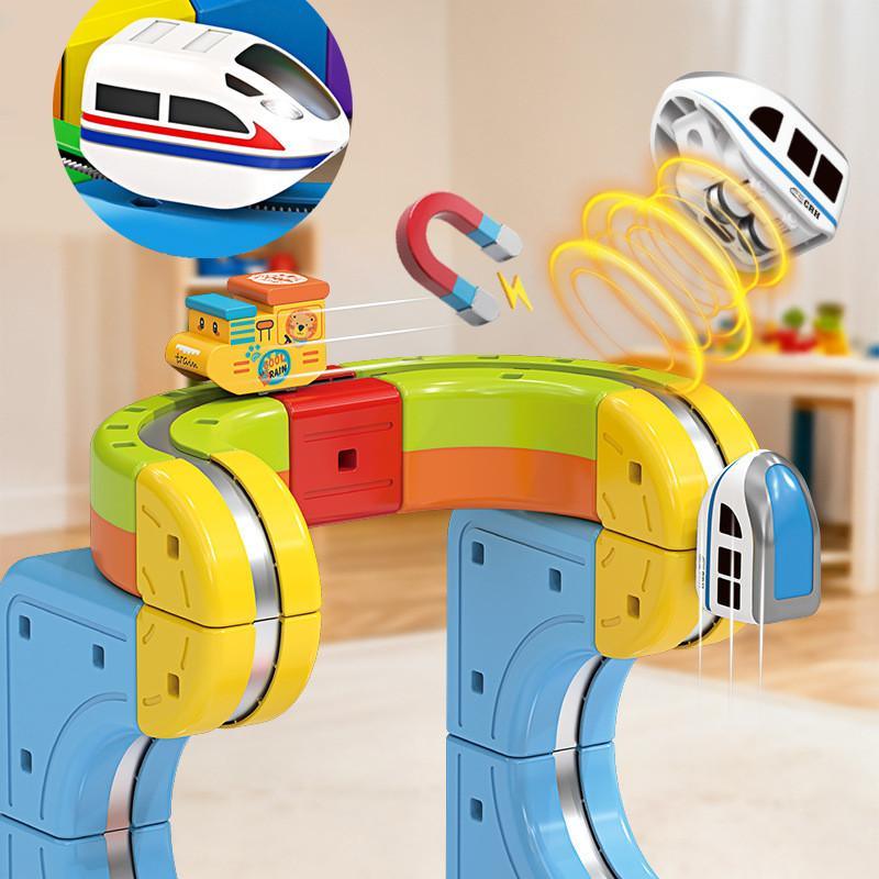 Magnetisch Treinbaan Bouwset 3D STEM Educatief Speelgoed Creatief Constructieset voor Kinderen Ontwikkelend | Sansoti