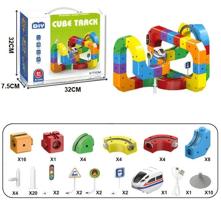 Magnetisch Treinbaan Bouwset 3D STEM Educatief Speelgoed Creatief Constructieset voor Kinderen Ontwikkelend | Sansoti