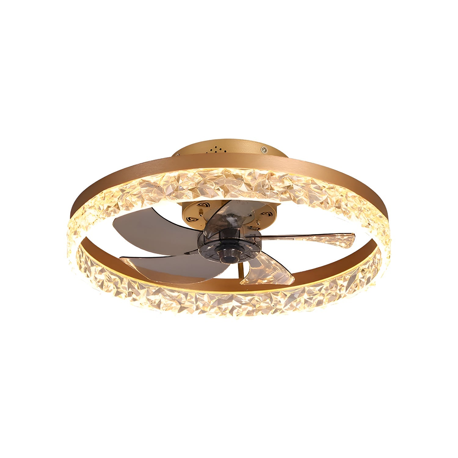 Deckenventilator mit Beleuchtung Rund LED Dimmbar Fernbedienung Schwarz Gold Weiß Modern | Restfield