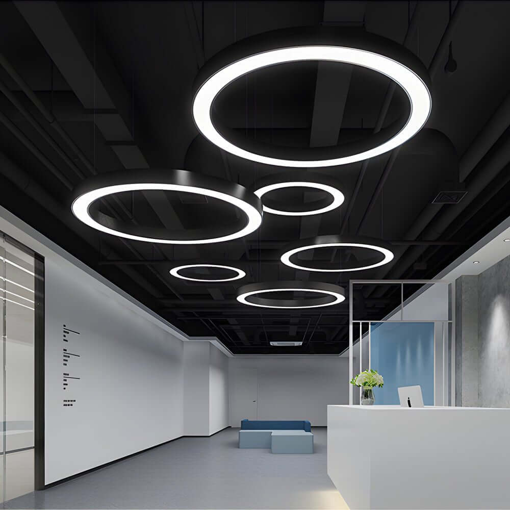 Industrielle LED-Ring-Pendelleuchte 6000K mit IP42 und Acryldiffusor | Restfield