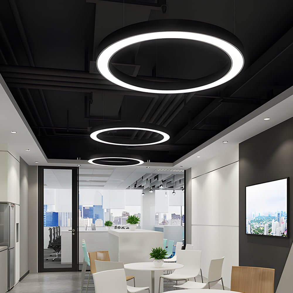 Industrielle LED-Ring-Pendelleuchte 6000K mit IP42 und Acryldiffusor | Restfield
