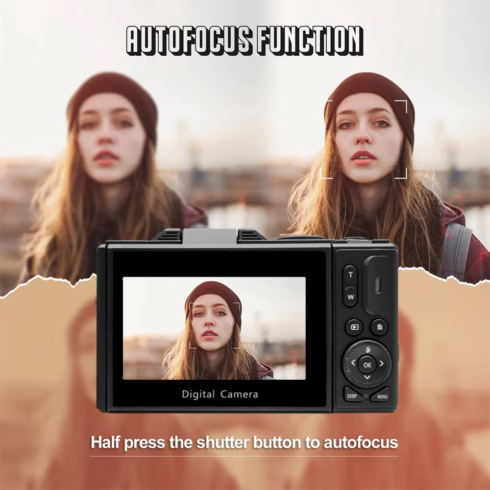 Caméra vlog numérique 4K Ultra HD 48MP avec zoom 18X, écran orientable et WiFi, pour la création de contenu et la vidéographie | Sansoti
