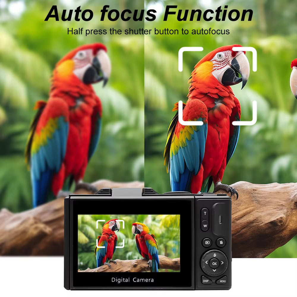 Caméra vlog numérique 4K Ultra HD 48MP avec zoom 18X, écran orientable et WiFi, pour la création de contenu et la vidéographie | Sansoti