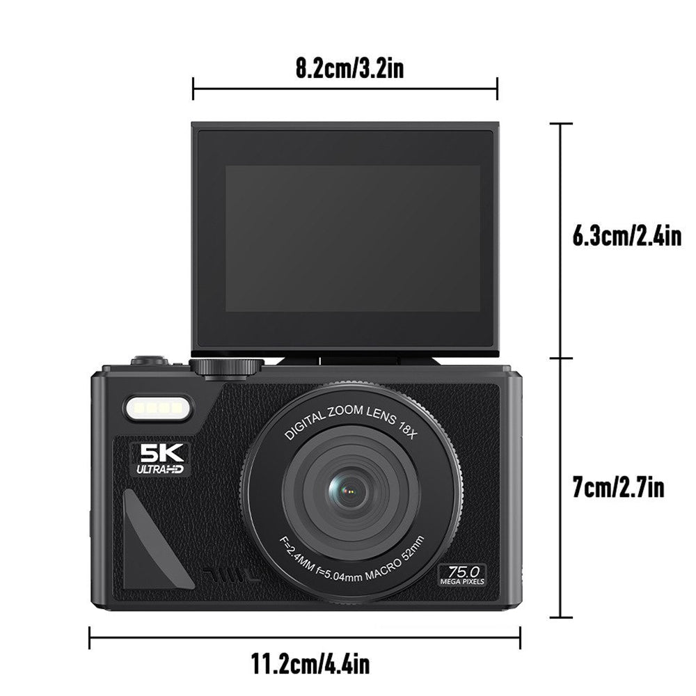 Caméra vlog numérique 4K Ultra HD 48MP avec zoom 18X, écran orientable et WiFi, pour la création de contenu et la vidéographie | Sansoti