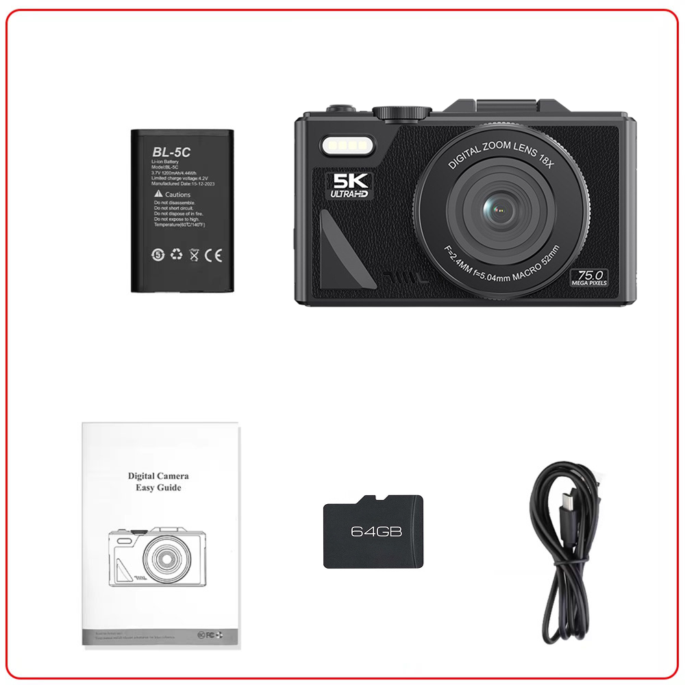 Caméra vlog numérique 4K Ultra HD 48MP avec zoom 18X, écran orientable et WiFi, pour la création de contenu et la vidéographie | Sansoti
