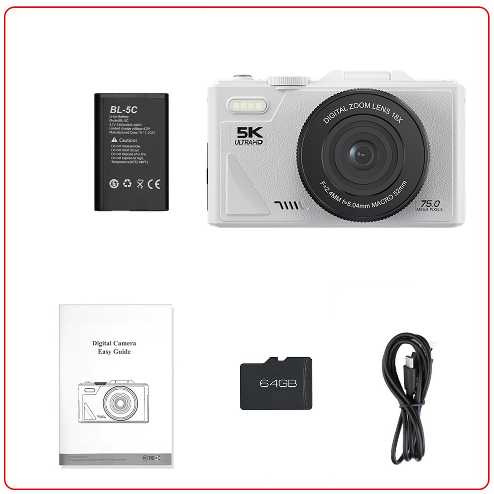 Caméra vlog numérique 4K Ultra HD 48MP avec zoom 18X, écran orientable et WiFi, pour la création de contenu et la vidéographie | Sansoti