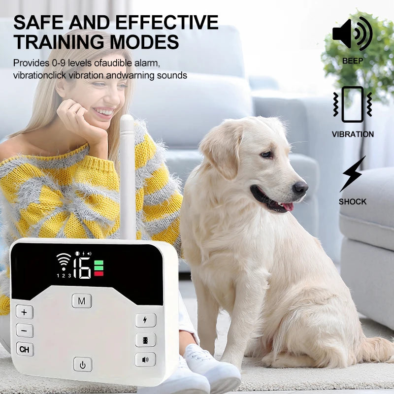 Draadloze Omheiningshalter & Trainingsband 2-in-1 – Waterbestendig & Oplaadbaar Hondentrainingsysteem met 300 Meter Bereik | Sansoti