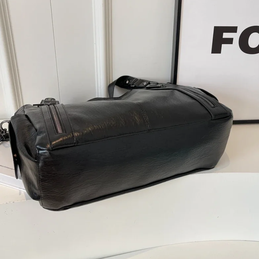 Women's Shoulder Bag with Spacious Interior Pockets Cognac Black Espresso Work Laptop Casual Travel Everyday | Sansoti