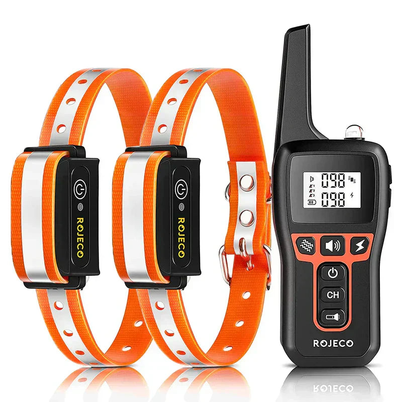 Collier d'Entraînement pour Chien Télécommande 1000m IP67 Étanche Vibration Choc Rechargeable