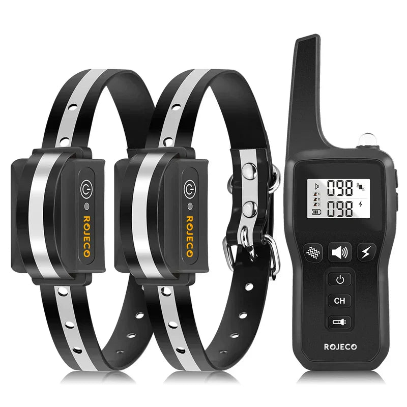 Collier d'Entraînement pour Chien Télécommande 1000m IP67 Étanche Vibration Choc Rechargeable