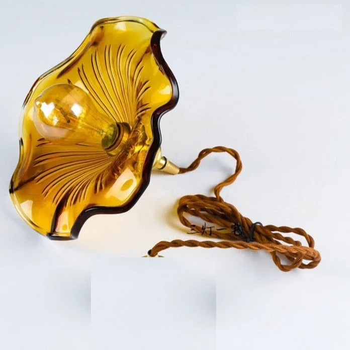 Hanglamp Glas E27 Groen Transparant Oranje Ø25cm Woonkamer Keuken Eetkamer Vintage Art Nouveau Sfeerlamp | Sansoti