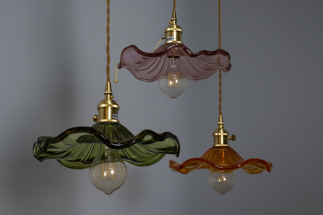 Hanglamp Glas E27 Groen Transparant Oranje Ø25cm Woonkamer Keuken Eetkamer Vintage Art Nouveau Sfeerlamp | Sansoti