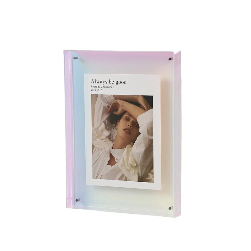 Acryl Fotolijst Gekleurd Transparant Oranje Wand Tafel Display Frame Moderne Fotohouder Poster Lijst Interieur Decoratie | Sansoti
