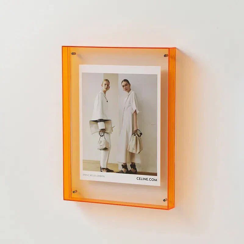 Acryl Fotolijst Gekleurd Transparant Oranje Wand Tafel Display Frame Moderne Fotohouder Poster Lijst Interieur Decoratie | Sansoti