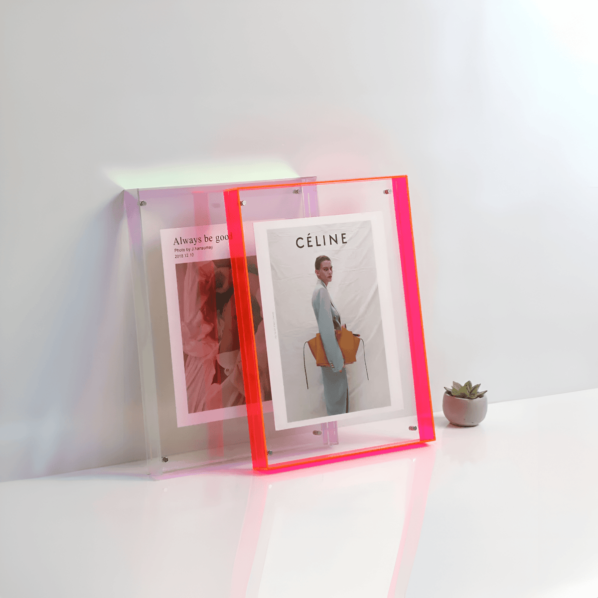 Transparent Acrylic Photo Frame Minimalist Design Wall Decor Modern Photo Frame for Interior and Living Room | Sansoti