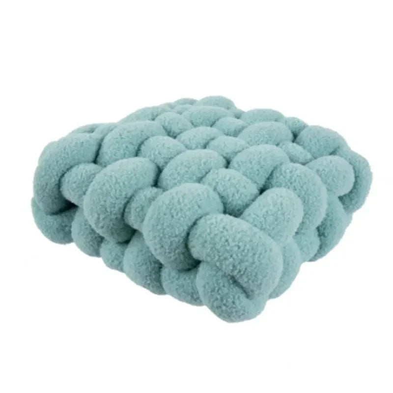 Coussin décoratif noué en coton pelucheux doux | Coussin d’assise décoratif au design scandinave pour le salon et la chambre | Sansoti