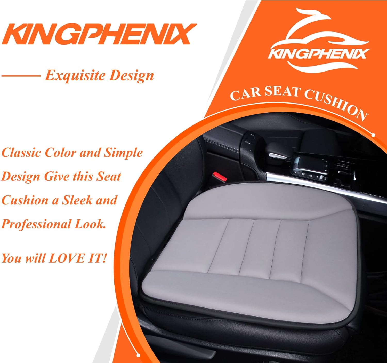 Zitcomfortkussen Memory Foam Auto Zwart Grijs Drukpuntreductie Ergonomisch Autostoelkussen Rugsteun Lange Ritten | Sansoti