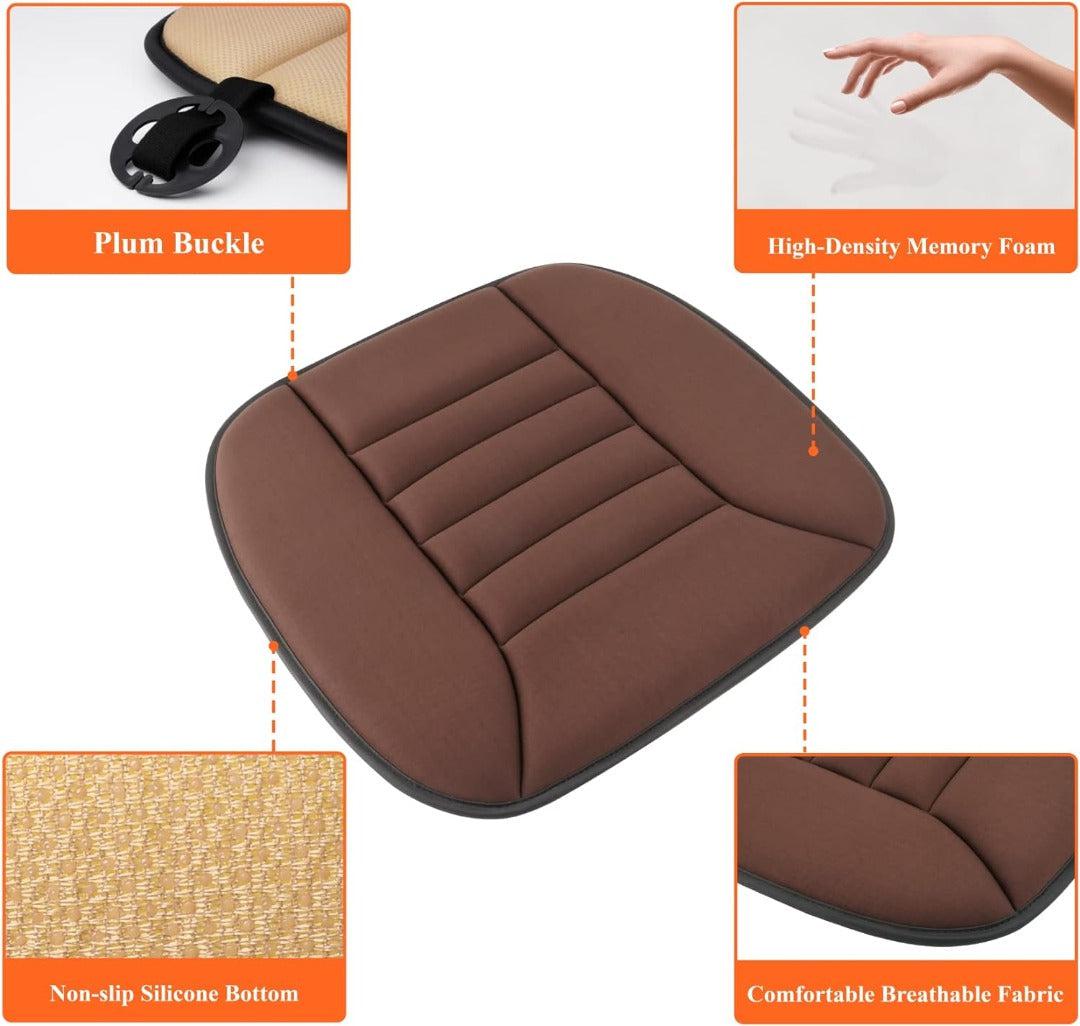Zitcomfortkussen Memory Foam Auto Zwart Grijs Drukpuntreductie Ergonomisch Autostoelkussen Rugsteun Lange Ritten | Sansoti