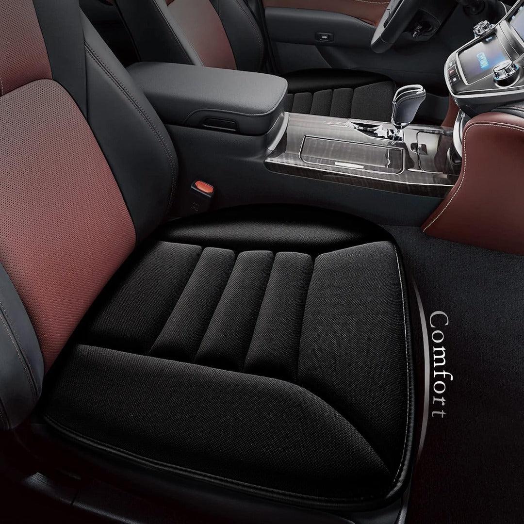Zitcomfortkussen Memory Foam Auto Zwart Grijs Drukpuntreductie Ergonomisch Autostoelkussen Rugsteun Lange Ritten | Sansoti