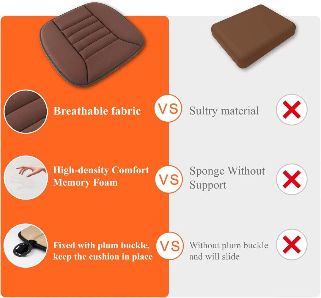 Zitcomfortkussen Memory Foam Auto Zwart Grijs Drukpuntreductie Ergonomisch Autostoelkussen Rugsteun Lange Ritten | Sansoti
