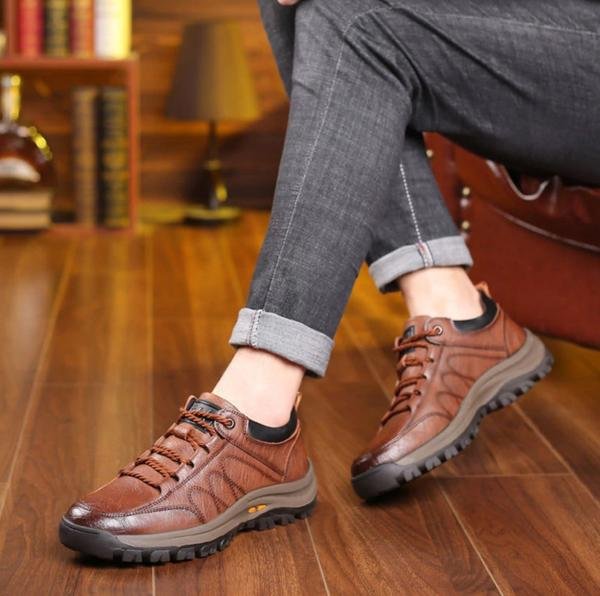 Chaussures orthopédiques en cuir Imperméables pour homme Soutien du pied Protection des articulations Usage quotidien | Sansoti