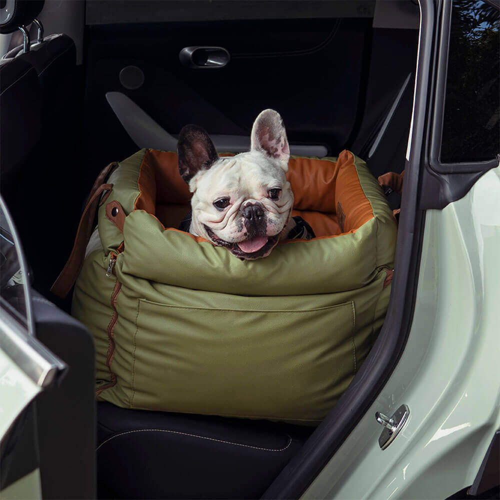 Autositz für Hunde mit Sicherheitsgurt und Plüschbezug für kleine bis mittelgroße Hunde, zum Reisen | Sansoti