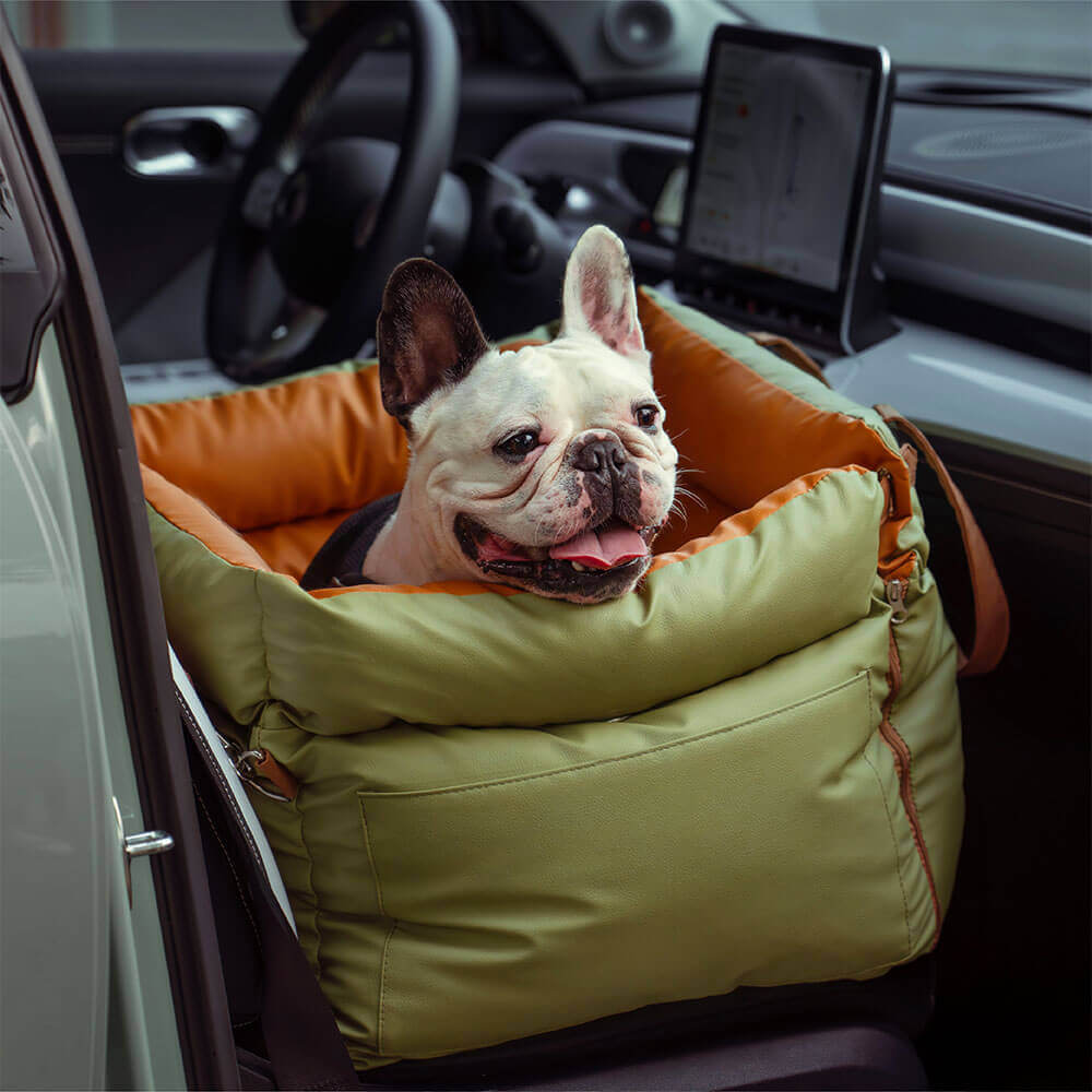 Autositz für Hunde mit Sicherheitsgurt und Plüschbezug für kleine bis mittelgroße Hunde, zum Reisen | Sansoti