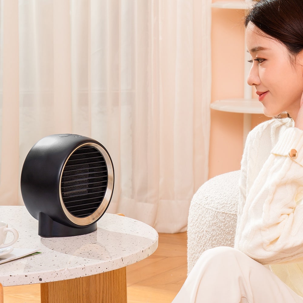 Ceramic Desk Heater 2 Heat Settings Whisper-Quiet PTC Element Safe Compact Energy-Efficient Office | Sansoti