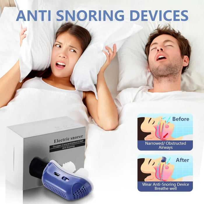 Appareil compact de ventilation nasale pour dormir paisiblement, aide anti-ronflement et à la respiration, rechargeable, format voyage, amélioration du sommeil | Sansoti